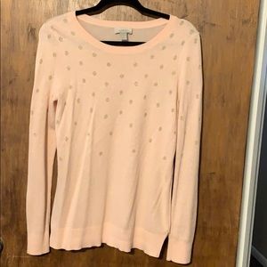 Loft Outlet Pink&Gold polka dot sweater 💗💗💗💗